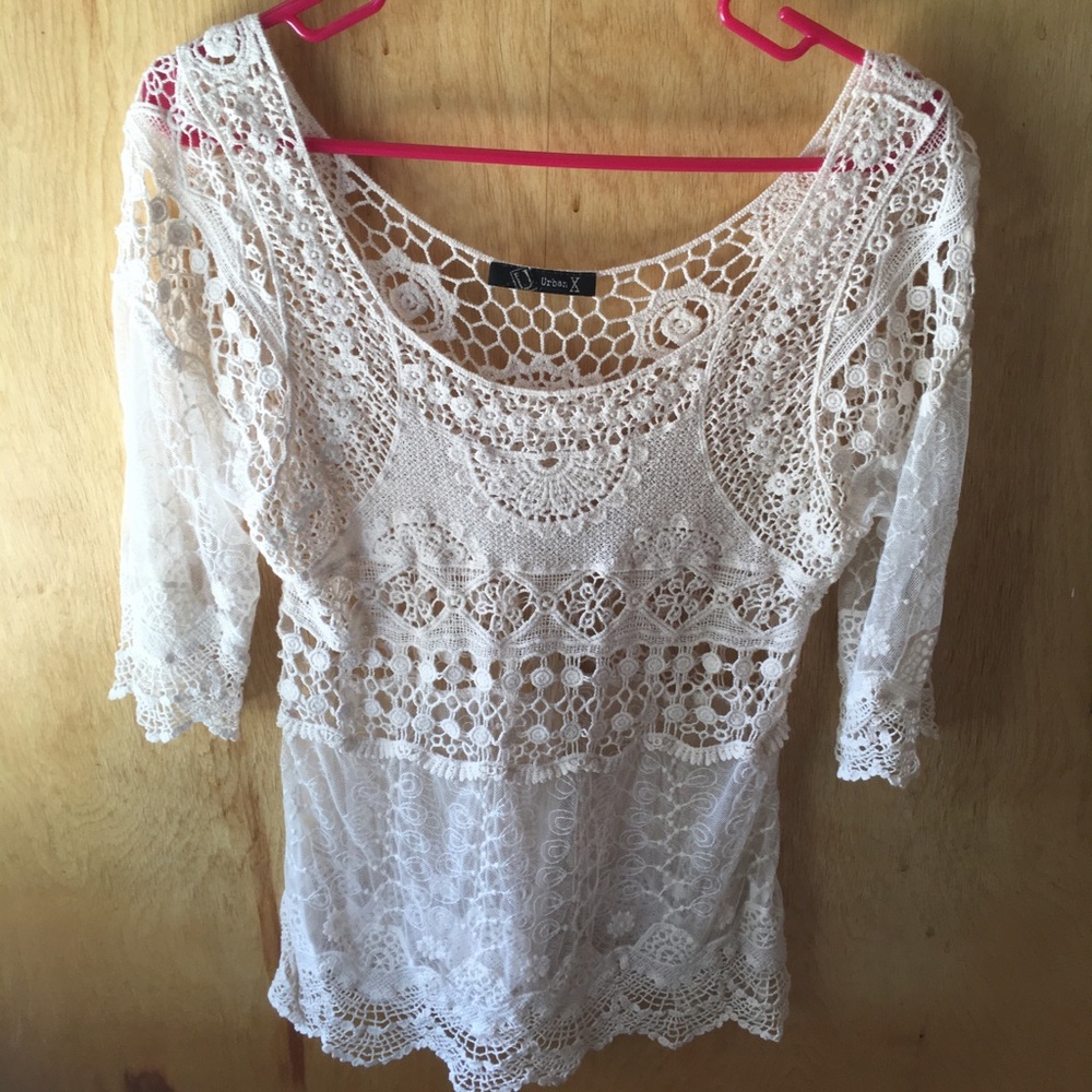 Urban X cream lace top.